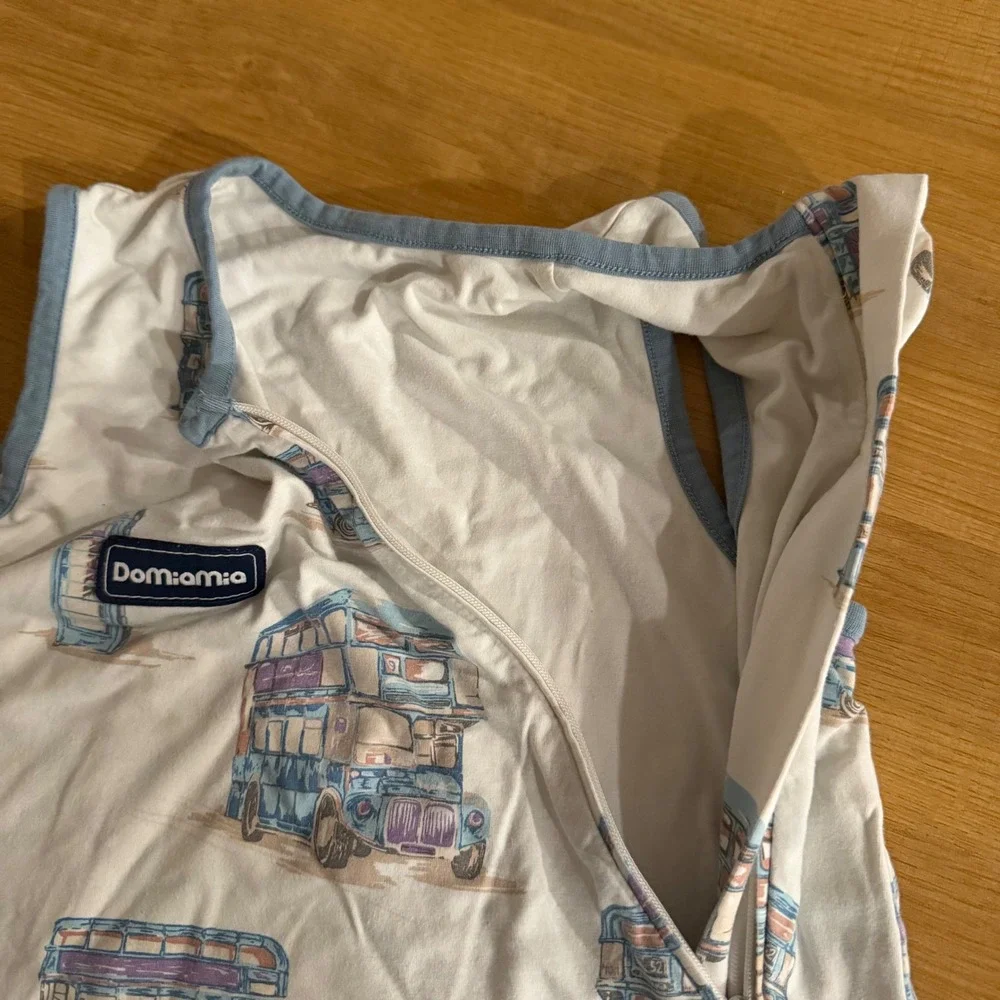 Domiamia Kids Double Zip Sleep Sack Blue Cream XL London Bus Print